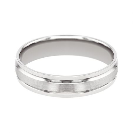 Bague mixte alliance EDORA OR 18 carats gris confort EDO2115335