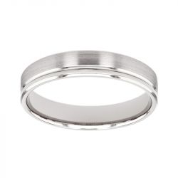 Bague mixte alliance EDORA OR 18 carats gris confort EDO2116675