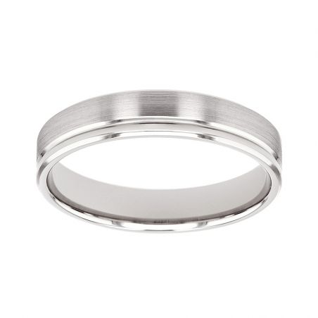 Bague mixte alliance edora or 18 carats gris confort edo2116675 – bagues de mariage