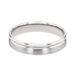 Bague mixte alliance EDORA OR 18 carats gris confort EDO2116675