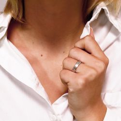 Bague mixte alliance EDORA OR 18 carats gris confort EDO2117605