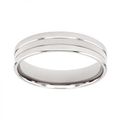 Bague mixte alliance EDORA OR 18 carats gris confort EDO2118515