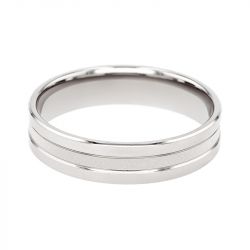 Bague mixte alliance EDORA OR 18 carats gris confort EDO2118515