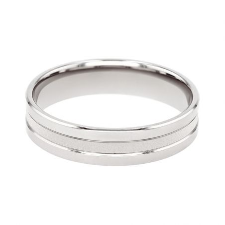 Bague mixte alliance EDORA OR 18 carats gris confort EDO2118515