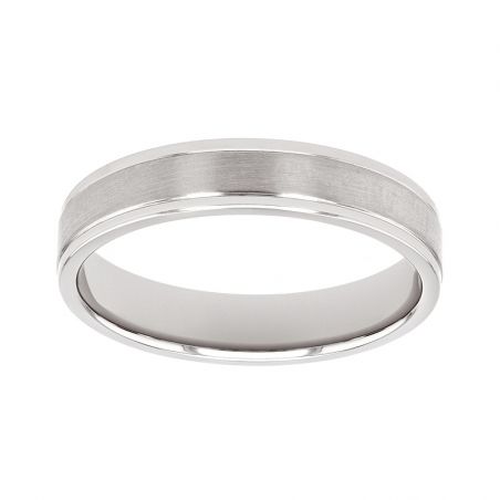 Bague mixte alliance edora or 18 carats gris edo2114775 – bagues de mariage