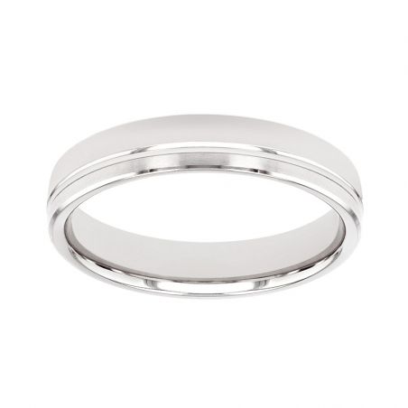 Bague mixte alliance edora or 18 carats gris edo2114805 – bagues de mariage