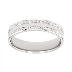 Bague mixte alliance EDORA OR 18 carats gris EDO2124825