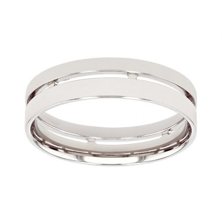 Bague mixte alliance edora or 18 carats gris edo2128065 – bagues de mariage