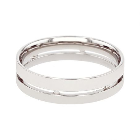 Bague mixte alliance EDORA OR 18 carats gris EDO2128065