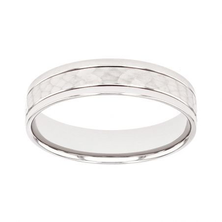 Bague mixte alliance edora or 18 carats gris edo2128085 – bagues de mariage