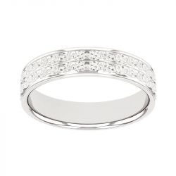 Bague mixte alliance EDORA OR 18 carats gris fantaisie EDO2014385