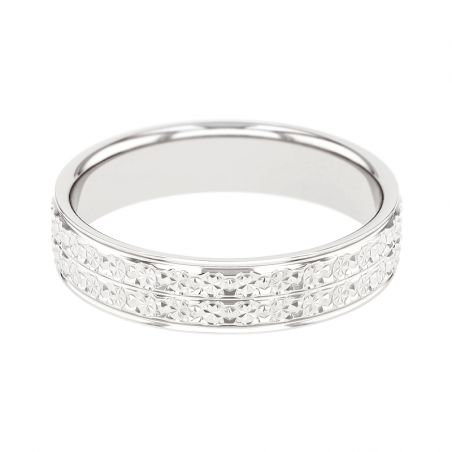 Bague mixte alliance edora or 18 carats gris fantaisie edo2014385 – bagues de mariage