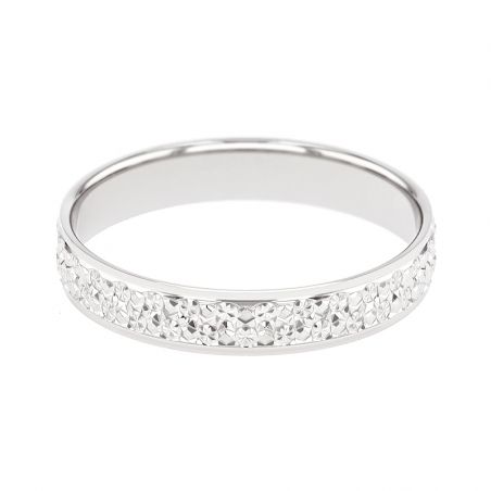 Bague mixte alliance edora or 18 carats gris fantaisie edo2017945 – bagues de mariage