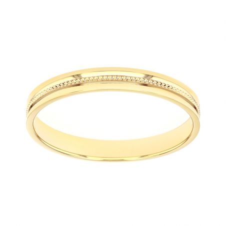 Bague mixte alliance edora or 18 carats jaune edo2021320 – bagues de mariage
