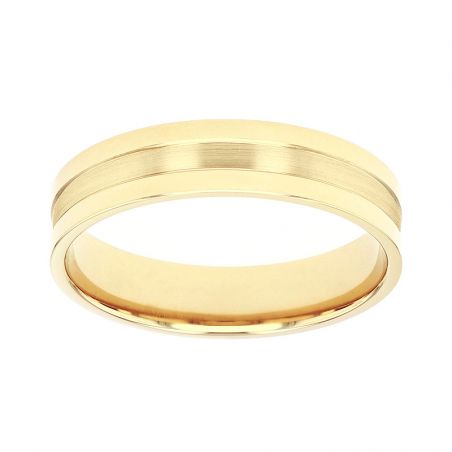 Bague mixte alliance edora or 18 carats jaune edo2127190 – bagues de mariage