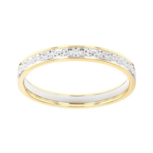 Bague femme alliance EDORA OR 9 carats bicolore EDOH2011129