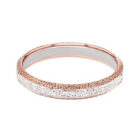 Bague femme alliance edora or 9 carats bicolore diamantée edoh2125479 – bagues de mariage