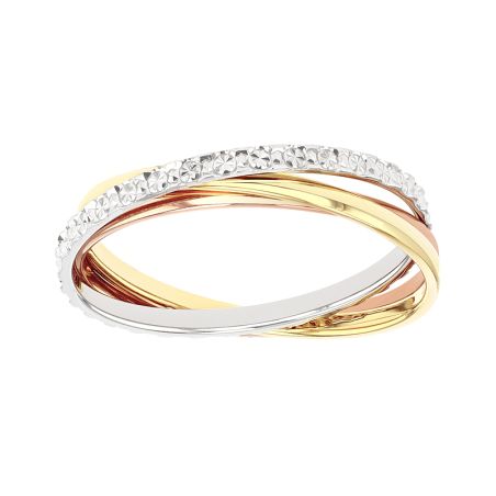 Bague femme alliance edora 3 ors 9 carats entrelacées edoh2023233 – bagues de mariage