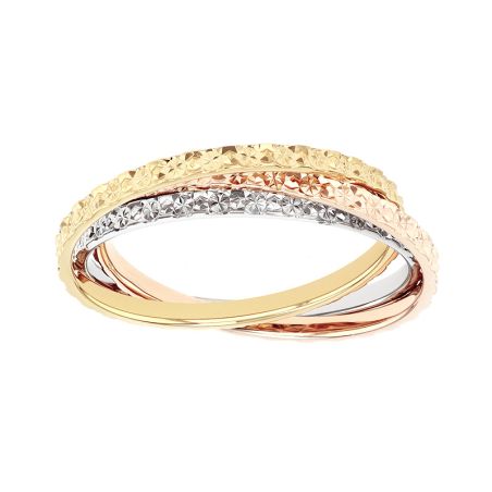 Bague femme alliance edora 3 ors 9 carats entrelacée edoh2127833 – bagues de mariage