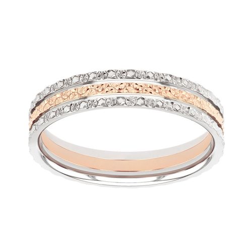 Bague femme alliance EDORA OR 9 carats bicolore EDOH2127479