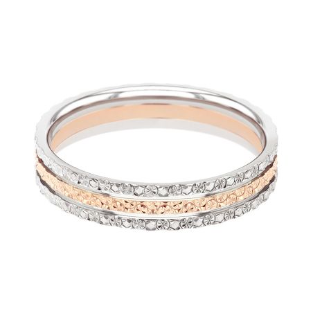 Bague femme alliance edora or 9 carats bicolore edoh2127479 – bagues de mariage