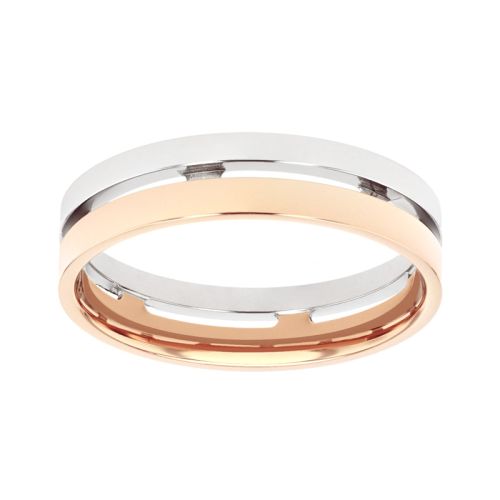 Bague femme alliance EDORA OR 9 carats bicolore EDOH3870039