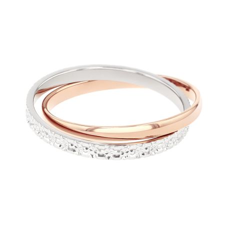 Bague femme alliance edora or 9 carats bicolore entrelacée edoh2118939 – bagues de mariage