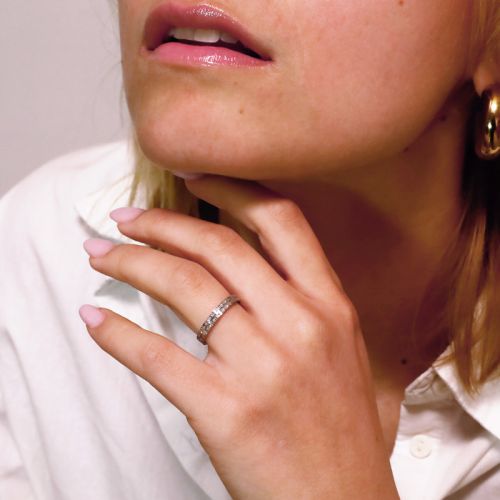 Bague femme alliance EDORA OR 9 carats blanc EDOH2127225