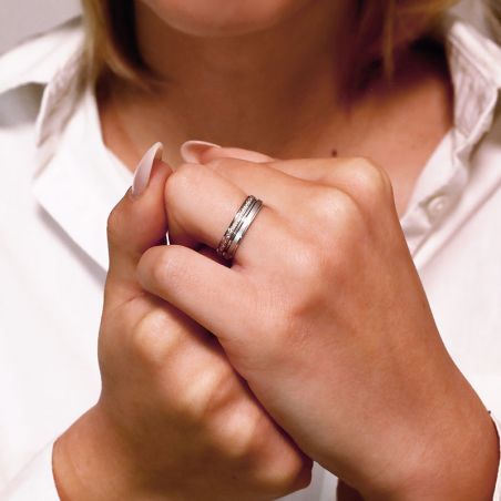 Bague femme alliance EDORA OR 9 carats gris EDOH2013915