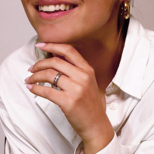 Bague femme alliance EDORA OR 9 carats gris EDOH2124825