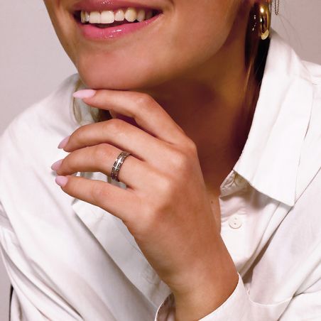 Bague femme alliance EDORA OR 9 carats gris EDOH2124825