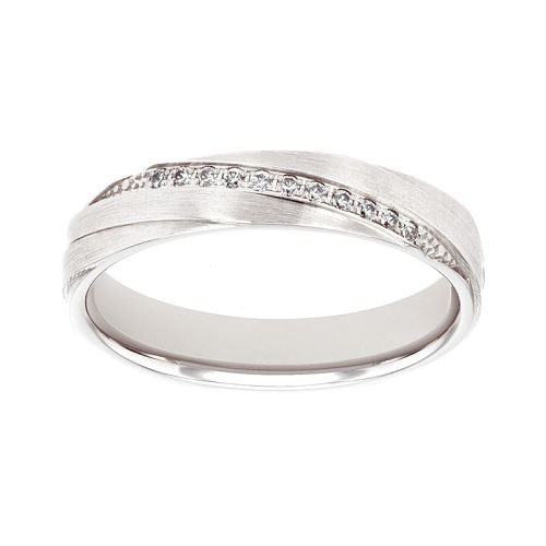 Bague femme alliance EDORA OR 9 carats gris et diamants EDOH3712115