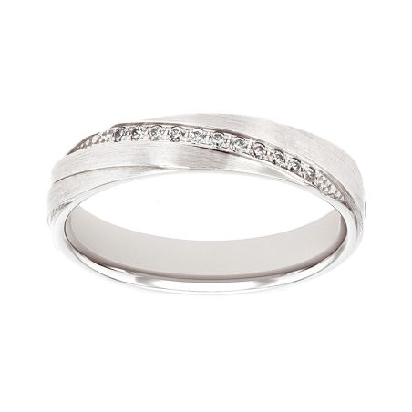 Bague femme alliance edora or 9 carats gris et diamants edoh3712115 – bagues de mariage