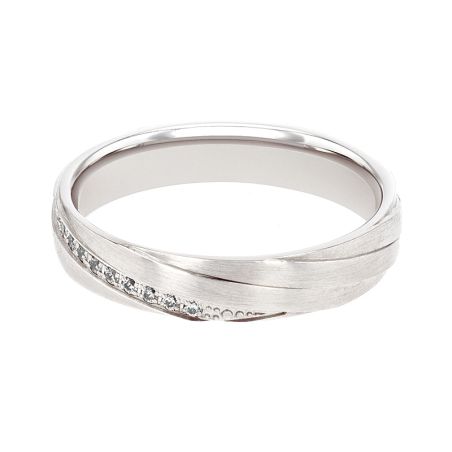 Bague femme alliance edora or 9 carats gris et diamants edoh3712115 – bagues de mariage