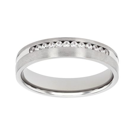 Bague femme alliance edora or 9 carats gris et diamants edoh3765125 – bagues de mariage
