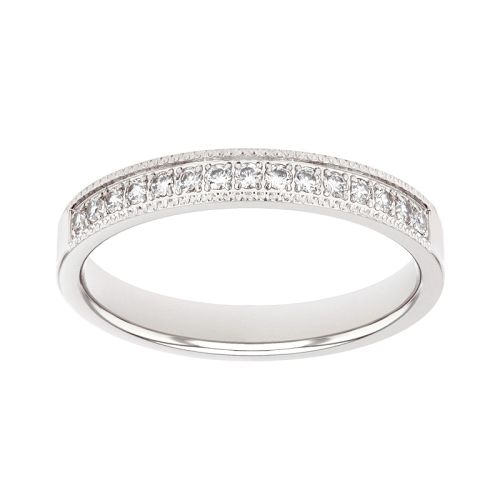 Bague femme alliance EDORA OR 9 carats gris et diamants EDOH3801155