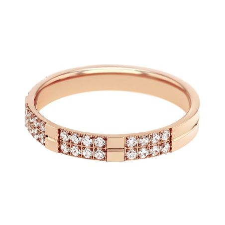 Bague femme alliance edora or 9 carats rose et diamants edoh3810324 – bagues de mariage
