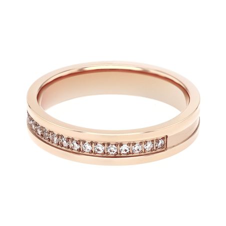 Bague femme alliance edora or 9 carats rose et diamants edoh3847204 – bagues de mariage