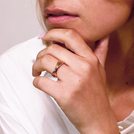 Bague mixte alliance EDORA 3 ORS 9 carats entrelacées EDOH2100233