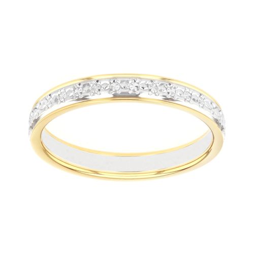 Bague mixte alliance EDORA OR 9 carats bicolore EDOH2011139