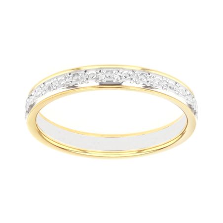Bague mixte alliance edora or 9 carats bicolore edoh2011139 – bagues de mariage