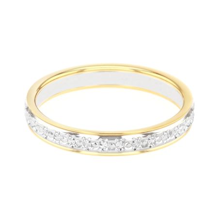 Bague mixte alliance edora or 9 carats bicolore edoh2011139 – bagues de mariage