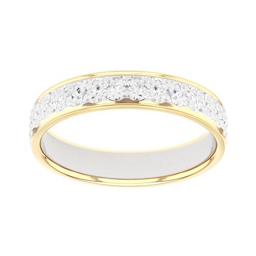 Bague mixte alliance EDORA OR 9 carats bicolore EDOH2011149