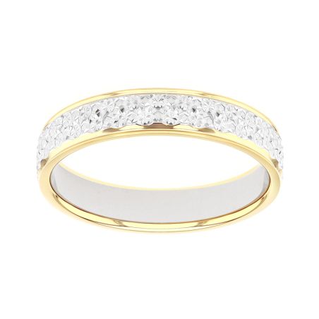 Bague mixte alliance edora or 9 carats bicolore edoh2011149 – bagues de mariage