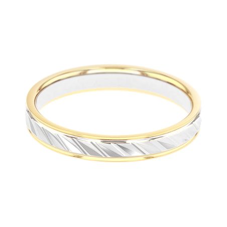 Bague mixte alliance edora or 9 carats bicolore edoh2011539 – bagues de mariage