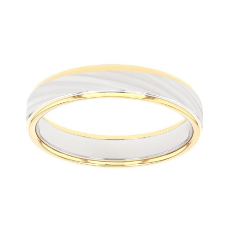 Bague mixte alliance edora or 9 carats bicolore edoh2013759 – bagues de mariage