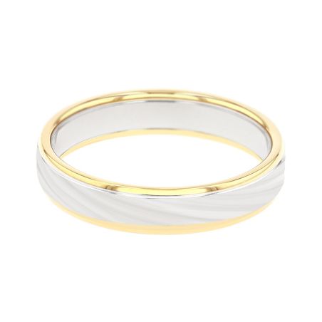 Bague mixte alliance edora or 9 carats bicolore edoh2013759 – bagues de mariage