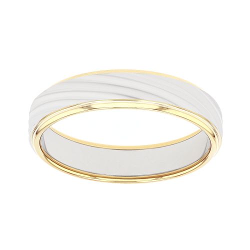 Bague mixte alliance EDORA OR 9 carats bicolore EDOH2013769