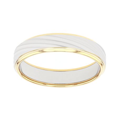 Bague mixte alliance edora or 9 carats bicolore edoh2013769 – bagues de mariage