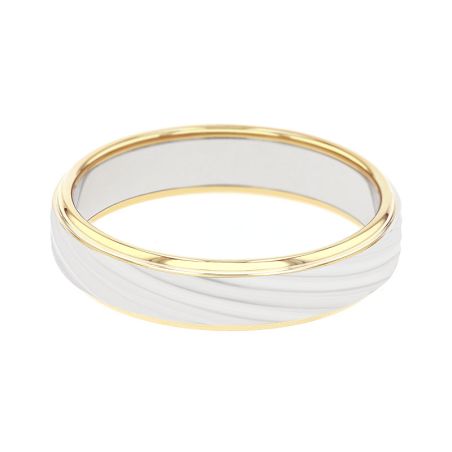 Bague mixte alliance EDORA OR 9 carats bicolore EDOH2013769